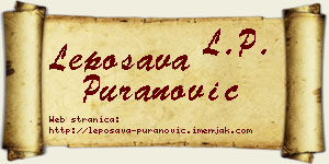 Leposava Puranović vizit kartica